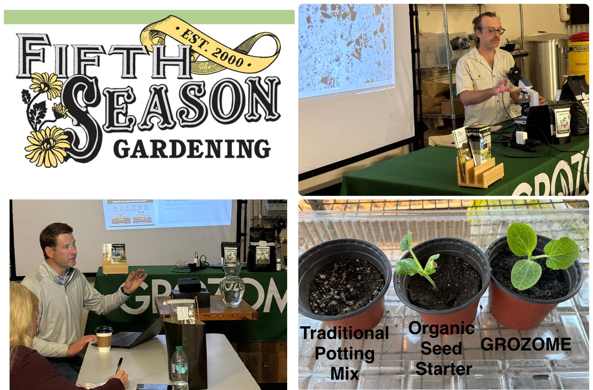 GROZOME Founders teach students about soil health at Fifth Season Garden Center in Asheville, NC